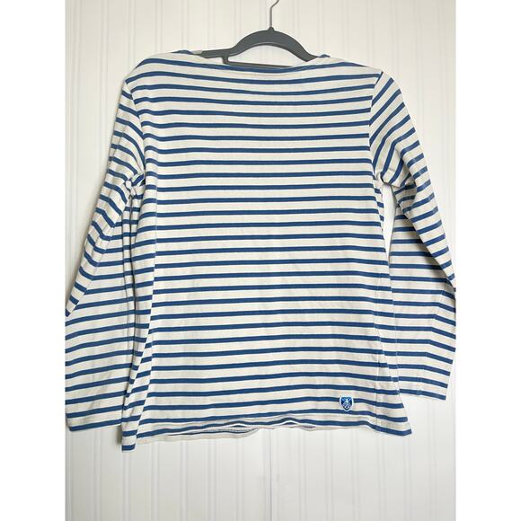 Orcival Authentic White Blue Striped Long Sleeve Knit Blouse Women's Size M - Picture 4 of 10